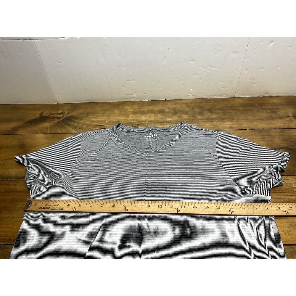 Bombas T Shirt Womens XL 100% Peruvian Pima Cotton Short Sleeve Black Striped - Picture 6 of 7